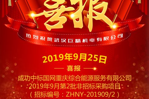 热烈祝贺武汉918博天堂中标国网重庆综合能源效劳有限公司2019年9月第2批非招标采购项目